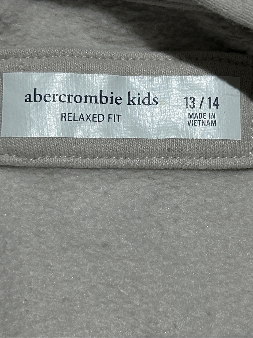 abercrombie kids Cream Hoodie with Small Embroidered Patch - Picture 5 of 5